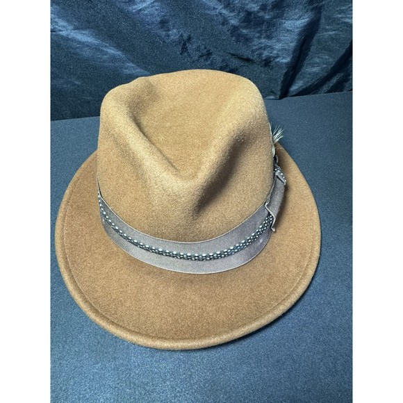 Bailey Of Hollywood Fedora Litefelt Packable Made in USA Feathers Brown - Picture 5 of 12